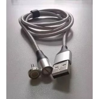 PremiumCord Magnetni polnilni in podatkovni kabel micro USB in USB-C, 1 m, srebrn