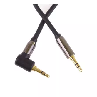 PremiumCord HQ zaščiten kabel stereo Jack 3,5 mm - Jack 3,5 mm 90° ukrivljen, 3 m PremiumCord HQ zaščiten kabel stereo Jack 3,5 mm - Jack 3,5 mm 90° ukrivljen, 3 m