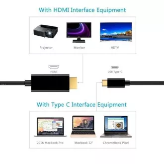 PremiumCord Kabel USB-C do HDMI 2 m 4K*2K@60Hz FULL HD 1080p