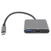 PremiumCord Adapter USB-C na HDMI   USB3.0   PD, ločljivost 4K in FULL HD 1080p