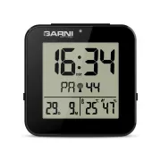 GARNI 138B - digitalna budilka s termometrom in higrometrom, črna