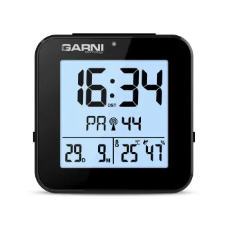 GARNI 138B - digitalna budilka s termometrom in higrometrom, črna GARNI 138B - digitalna budilka s termometrom in higrometrom, črna