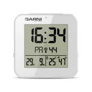 GARNI 138W - digitalna budilka s termometrom in higrometrom, bela