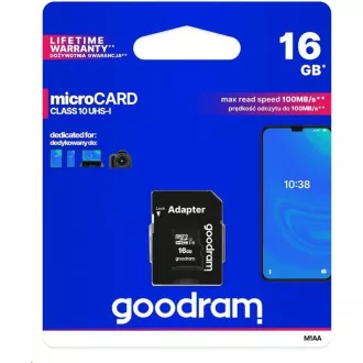 Kartica GOODRAM MicroSDHC 16 GB M1AA, UHS-I Class 10, U1   adapter