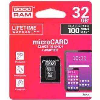Kartica GOODRAM MicroSDHC 32 GB M1AA, UHS-I Class 10, U1   adapter
