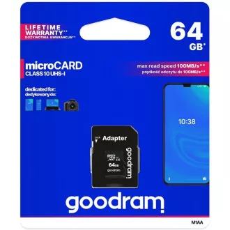 Kartica GOODRAM MicroSDXC 64GB M1AA, UHS-I Class 10, U1   adapter