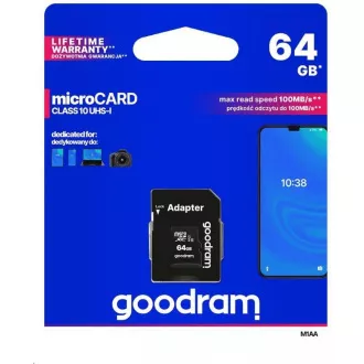 Kartica GOODRAM MicroSDXC 64GB M1AA, UHS-I Class 10, U1   adapter