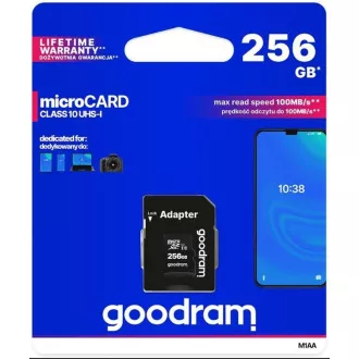 Kartica GOODRAM microSDXC 256 GB M1AA (R:100/W:10 MB/s), UHS-I Class 10, U1   adapter