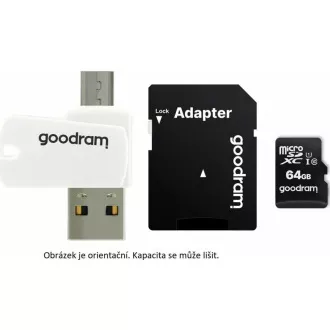 GOODRAM microSDHC kartica 16GB M1A4 Vse v enem (R:100/W:10 MB/s), UHS-I Class 10, U1   adapter   OTG bralnik kartic