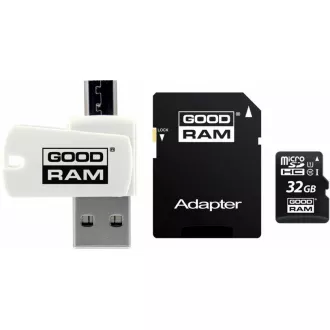 GOODRAM microSDHC kartica 32GB M1A4 Vse v enem (R:100/W:10 MB/s), UHS-I Class 10, U1   adapter   OTG bralnik kartic