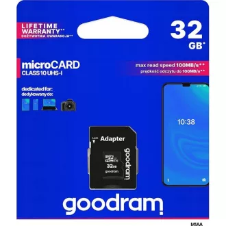 GOODRAM microSDHC kartica 32GB M1A4 Vse v enem (R:100/W:10 MB/s), UHS-I Class 10, U1   adapter   OTG bralnik kartic