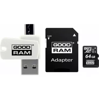 GOODRAM microSDXC kartica 64GB M1A4 Vse v enem (R:100/W:10 MB/s), UHS-I Class 10, U1   adapter   OTG bralnik kartic