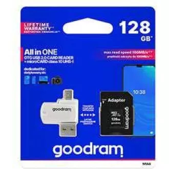 GOODRAM microSDXC kartica 128GB M1A4 Vse v enem (R:100/W:10 MB/s), UHS-I Class 10, U1   adapter   OTG bralnik kartic