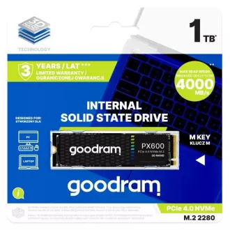 GOODRAM SSD PX600 250 GB, PCIe Gen4x4, M.2 2280, (R:5000/W:1700MB/s)