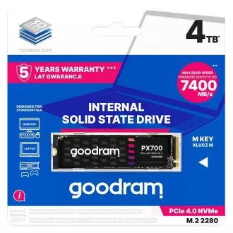 GOODRAM SSD PX700 4TB, PCIe Gen4x4, M.2 2280, (R:7400/W:6500MB/s)