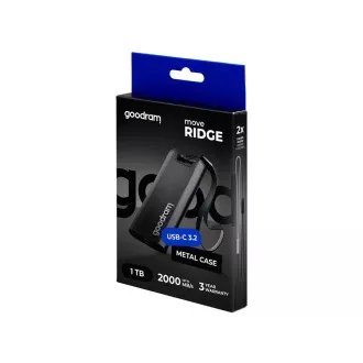 GOODRAM Move Ridge 1TB zunanji SSD, USB-C 3.2 Gen2x2, (R:2000/W:2000MB/s), črn
