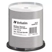 VERBATIM CD-R(100 kosov)Vreteno/AZO/52x/700MB/termično tiskanje Brez ID blagovne znamke