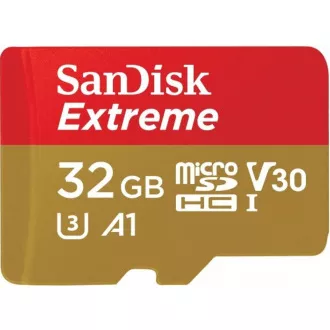 SanDisk MicroSDHC kartica 32 GB Extreme (100 MB/s, razred 10 UHS-I V30, za akcijske kamere)   adapter