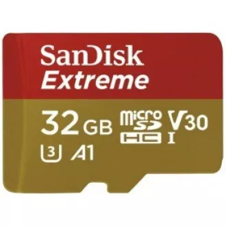 SanDisk MicroSDHC kartica 32 GB Extreme (100 MB/s, razred 10 UHS-I V30, za akcijske kamere)   adapter