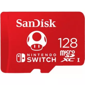 SanDisk MicroSDXC kartica 128 GB za Nintendo Switch (R:100/W:90 MB/s, UHS-I, V30, U3, C10, A1) licenčni izdelek, Super Mario