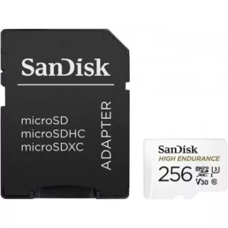 SanDisk MicroSDXC kartica 256 GB High Endurance (R:100/W:40 MB/s, Class 10, U3 V30)   adapter