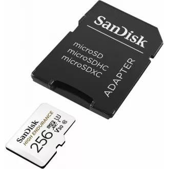 SanDisk MicroSDXC kartica 256 GB High Endurance (R:100/W:40 MB/s, Class 10, U3 V30)   adapter