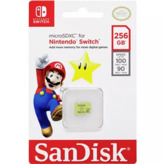 SanDisk MicroSDXC kartica 256 GB za Nintendo Switch (R:100/W:90 MB/s, UHS-I, V30, U3, C10, A1) licenčni izdelek, Super Mario
