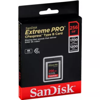 SanDisk Extreme Pro CFexpress kartica 256 GB, tip B, 1700 MB/s branje, 1200 MB/s pisanje SanDisk Extreme Pro CFexpress kartica 256 GB, tip B, 1700 MB/s branje, 1200 MB/s pisanje
