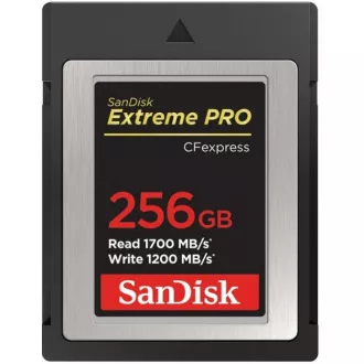 SanDisk Extreme Pro CFexpress kartica 256 GB, tip B, 1700 MB/s branje, 1200 MB/s pisanje SanDisk Extreme Pro CFexpress kartica 256 GB, tip B, 1700 MB/s branje, 1200 MB/s pisanje