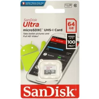 Sandisk MicroSDXC 64 GB Ultra (80 MB/s, razred 10 UHS-I, Android)