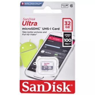 SanDisk MicroSDHC 32 GB Ultra (80 MB/s, razred 10 UHS-I, Android)