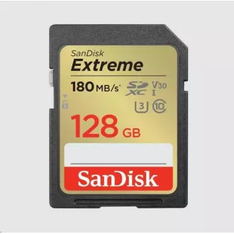 SanDiskova kartica SDXC 128 GB Extreme (180 MB/s razreda 10, UHS-I U3 V30)