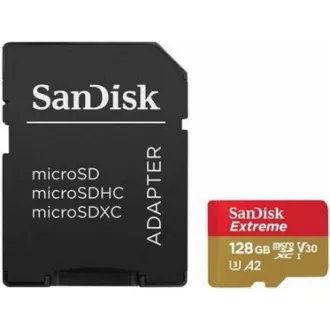 SanDisk micro SDXC kartica 128 GB Extreme (190 MB/s razred 10, UHS-I U3 V30)   adapter