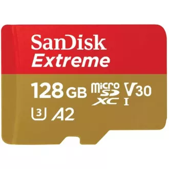 SanDisk micro SDXC kartica 128 GB Extreme (190 MB/s razred 10, UHS-I U3 V30)   adapter