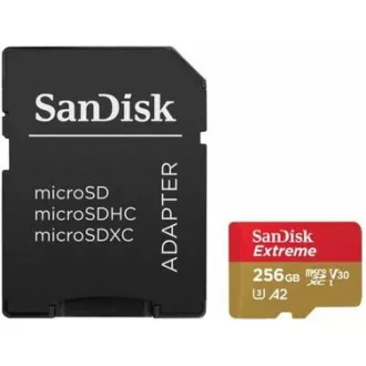 SanDisk micro SDXC kartica 256GB Extreme (190 MB/s razred 10, UHS-I U3 V30)   adapter