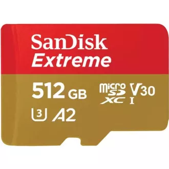 SanDisk micro SDXC kartica 512GB Extreme (190 MB/s razred 10, UHS-I U3 V30)   adapter
