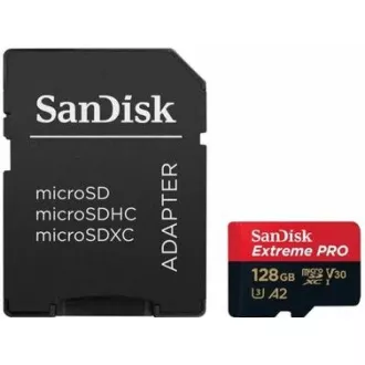 SanDisk micro SDXC kartica 128 GB Extreme PRO (200 MB/s razred 10, UHS-I U3 V30)   adapter