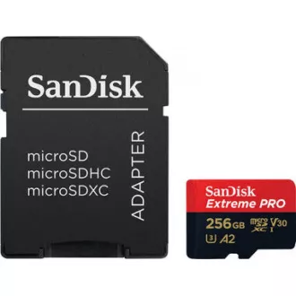 SanDisk micro SDXC kartica 256GB Extreme PRO (200 MB/s razred 10, UHS-I U3 V30)   adapter