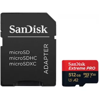 SanDisk micro SDXC kartica 512GB Extreme PRO (200 MB/s razred 10, UHS-I U3 V30)   adapter