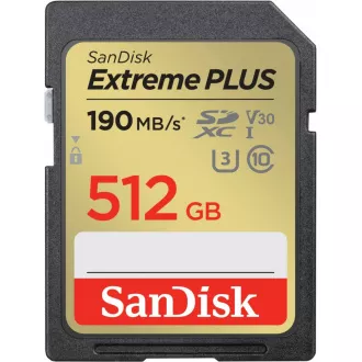 SanDisk SDXC kartica 512GB Extreme PLUS (R 190 MB/s W130 MB/s Class 10, UHS-I U3 V30)