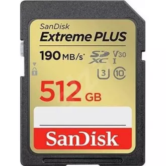 SanDisk SDXC kartica 512GB Extreme PLUS (R 190 MB/s W130 MB/s Class 10, UHS-I U3 V30)