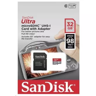 SanDisk MicroSDXC kartica 128 GB Ultra (140 MB/s, A1 Class 10 UHS-I)   adapter