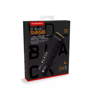 WD BLACK NVMe 4TB PCIe SN850X SSD s pogonom SanDisk, Gen4, (R:7300, W:6600MB/s), hladilnik