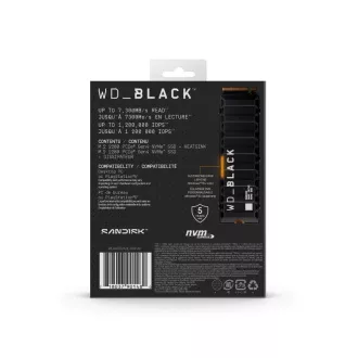WD BLACK NVMe 4TB PCIe SN850X SSD s pogonom SanDisk, Gen4, (R:7300, W:6600MB/s), hladilnik