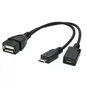 GEMBIRD Kabel USB AF/mikro BM   mikro BF, OTG   polnjenje, 15 cm, za tablične računalnike in pametne telefone