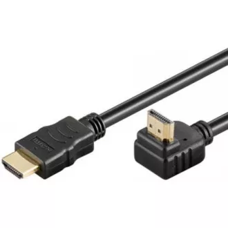 PremiumCord HDMI High Speed Ethernet kabel, pozlačen ukrivljen priključek 270° 1m