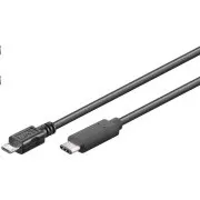 PremiumCord Kabel USB 3.1 priključek C/male - USB 2.0 Micro-B/male, črn, 0, 6 m