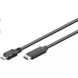 PremiumCord Kabel USB 3.1 priključek C/male - USB 2.0 Micro-B/male, črn, 0, 6 m