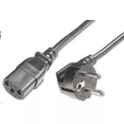 PREMIUMCORD Napajalni kabel 230V/10A, ukrivljena vilica, 2 m