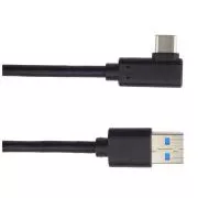 PREMIUMCORD Kabel USB tipa C/M z ukrivljenim priključkom 90° - USB 3.0 A/M, 2 m